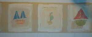York Sailboat Wall Border - 5 Yds - Sailing Beach Nautical - Beige